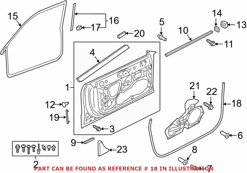 Audi Door Seal - Front Passenger Side Outer